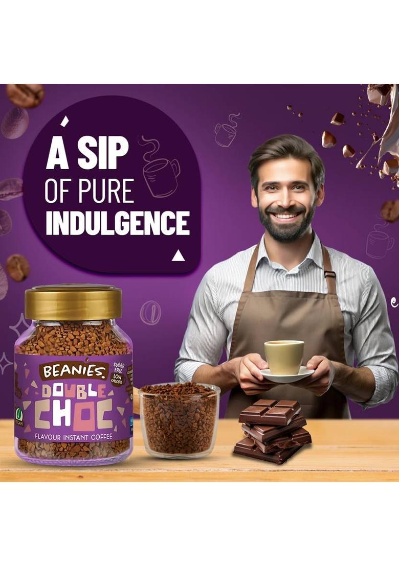 Beanies Double Chocolate Flavour Instant Coffee, 50G Instant Coffee (50 G, Dark Chocolate Flavoured)