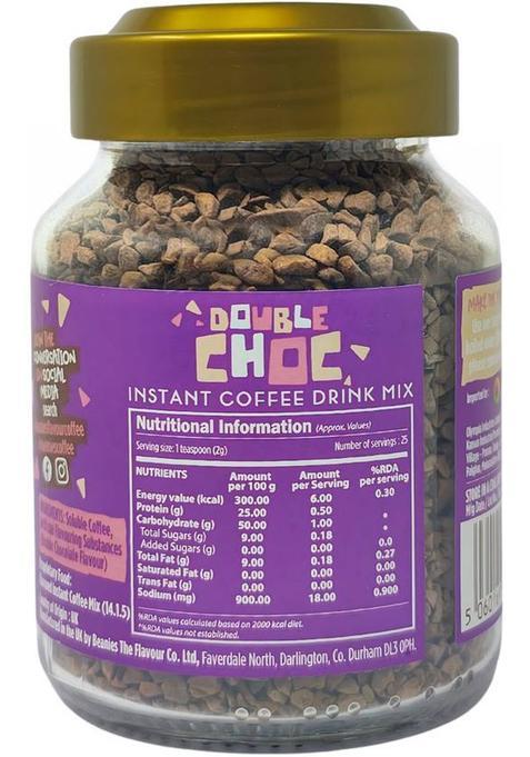 Beanies Double Chocolate Flavour Instant Coffee, 50G Instant Coffee (50 G, Dark Chocolate Flavoured)