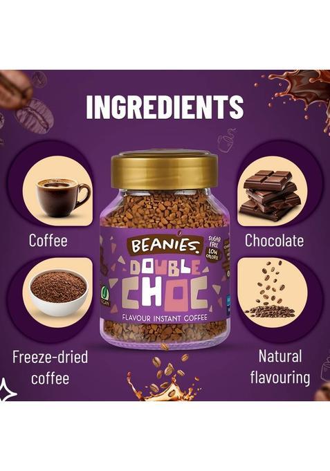 Beanies Double Chocolate Flavour Instant Coffee, 50G Instant Coffee (50 G, Dark Chocolate Flavoured)