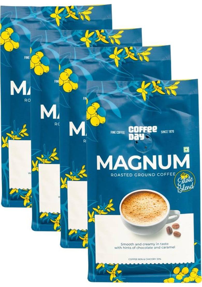 Café Coffee Day Cafe Coffee Day Magum Coffee Powder (80% Coffee 20% Chicory) Roast & Ground Coffee (4 X 200 G)