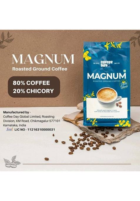 Café Coffee Day Cafe Coffee Day Magum Coffee Powder (80% Coffee 20% Chicory) Roast & Ground Coffee (4 X 200 G)