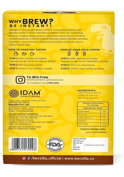 Bevzilla 192 Instant Coffee Sachets |48 Sachets Each Flavor Instant Coffee (192 X 2 G, Assorted Flavoured)