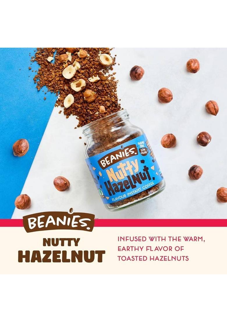 Beanies Nutty Hazelnut Sugar-Free And Low In Calories Instant Coffee (50 G, Hazelnut Flavoured)