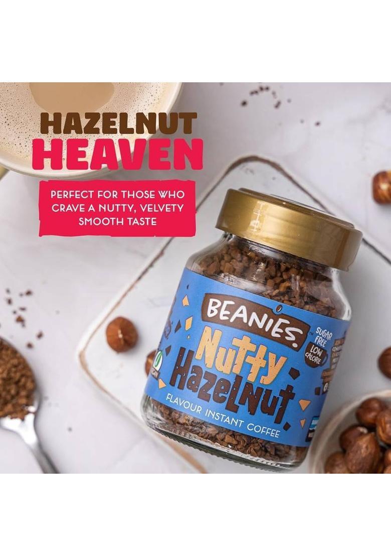 Beanies Nutty Hazelnut Sugar-Free And Low In Calories Instant Coffee (50 G, Hazelnut Flavoured)