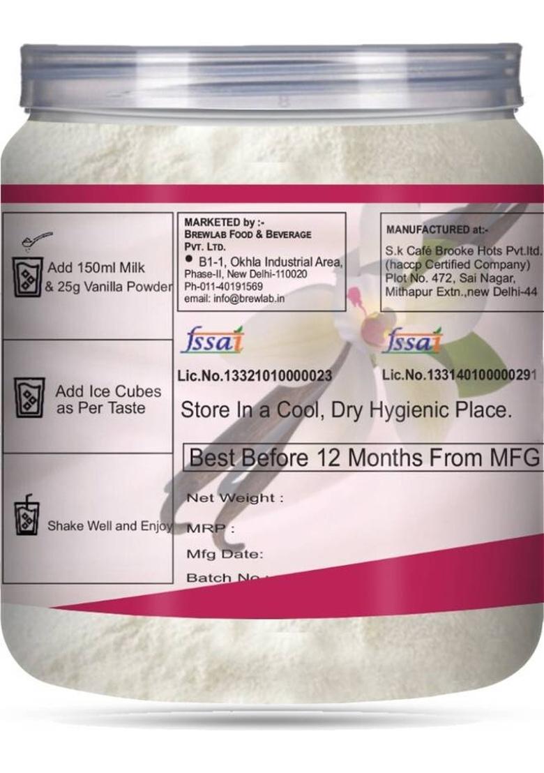 Brew Lab Creamy Vanilla Powder | Great For Baking ,Frappes ,Shakes ,Cake & Desserts Coffee Sprinkler (250 G, Vanilla Flavoured)