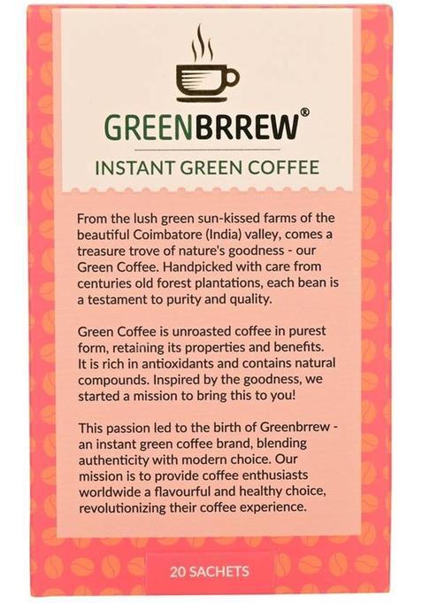 Greenbrrew Green Coffee Beverage Mix, Cappuccino Original Instant Coffee (60 G, Green Coffee Flavoured)