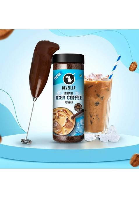 Bevzilla Iced Cold Coffee Powder & Frother Combo Instant Coffee (200 G)