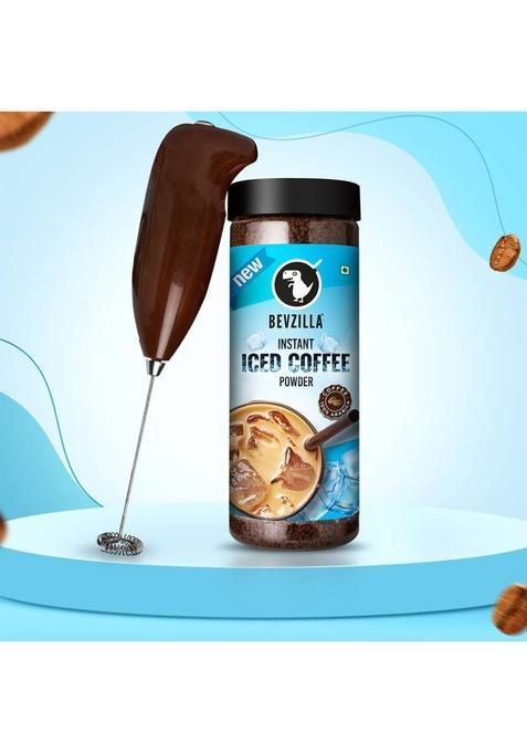 Bevzilla Iced Cold Coffee Powder & Frother Combo Instant Coffee (200 G)