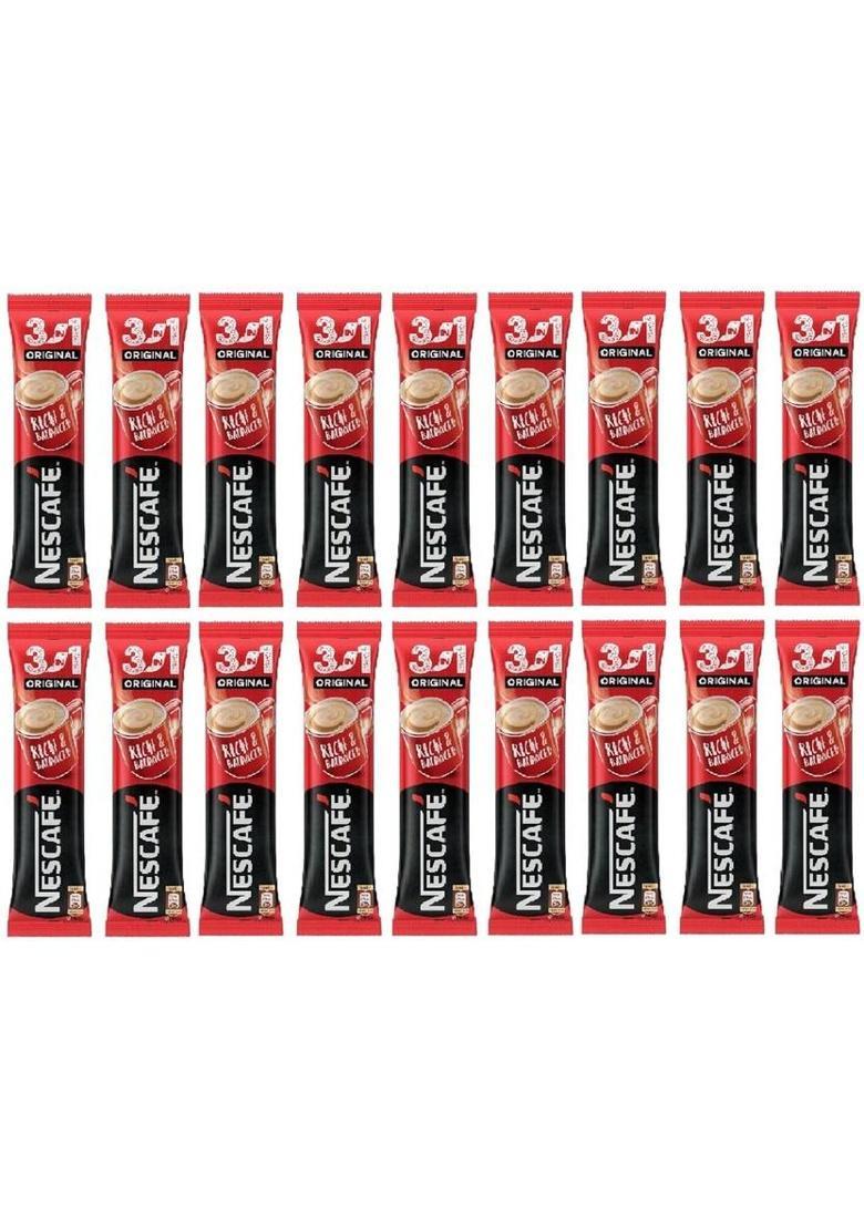 Nescafe 3In1 Original Delicious Blend Of Coffee, Creamer & Sugar In Single Serve Sachet Instant Coffee (18 X 17.5 G)