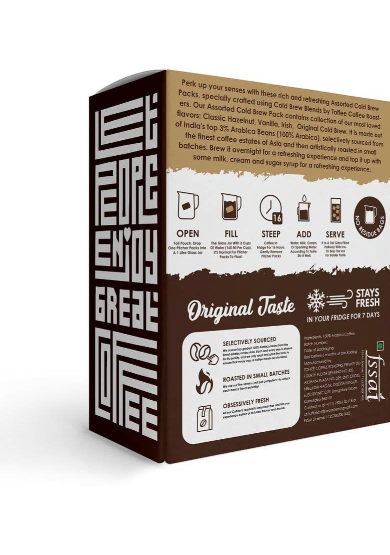 Toffee Coffee Roasters Assorted Cold Brew 100% Arabica Coffee Cold Brew Coffee (4 X 60 G, Assorted Flavoured)