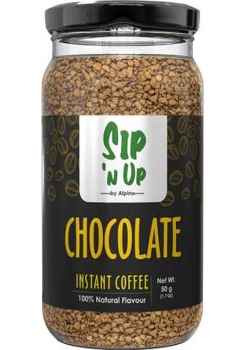Sip 'N Up Premium Freeze-Dried Coffee Powder Chocolate 50 G | 100% Natural Flavours | Instant Coffee (50 G, Chocolate Flavoured)