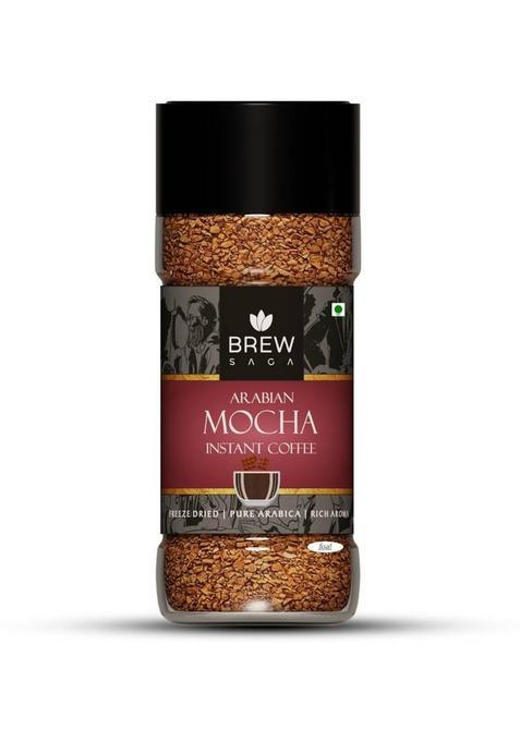Brewsaga Arabian Mocha Instant Coffee 100% Arabica No Added Sugar Makes 50 Cups Instant Coffee (100 G, Dark Chocolate Flavoured)
