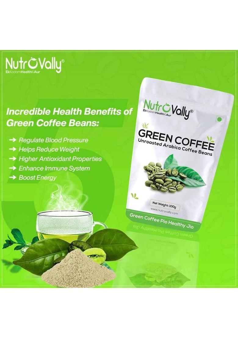 Nutrovally Organic Green Coffee Beans For Weight Loss Coffee Beans (100 G, Green Coffee Flavoured)