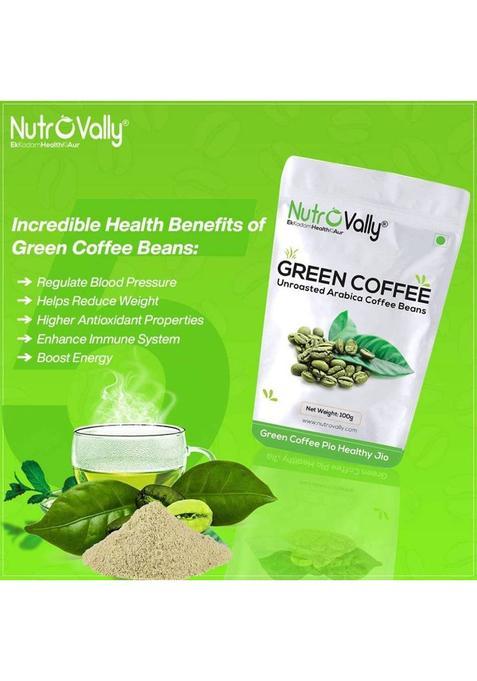 Nutrovally Organic Green Coffee Beans For Weight Loss Coffee Beans (100 G, Green Coffee Flavoured)