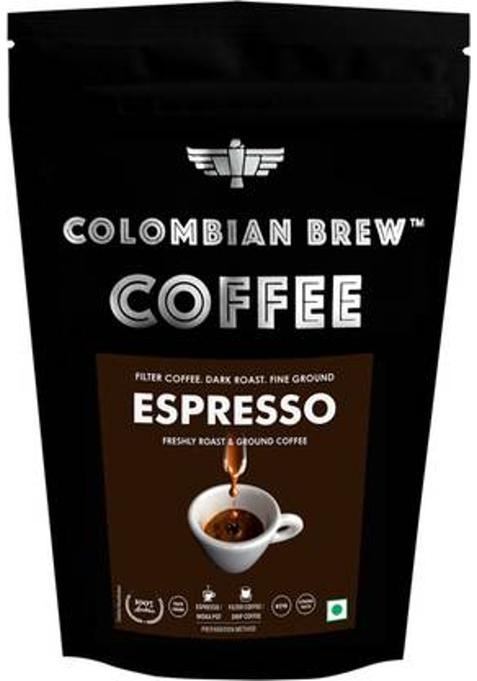 Colombian Brew Arabica Espresso Filter Coffee, Roast & Ground Strong, 100G Roast & Ground Coffee (100 G)