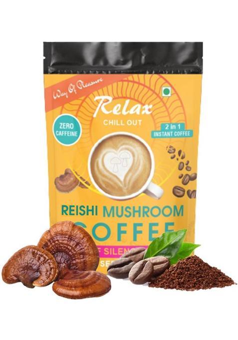 Way Of Pleasure Reishi Mushroom Coffee Premix | Zero Caffeine | Healthy Sleep & Anti Stress Instant Coffee (50 G, Green Coffee Flavoured)