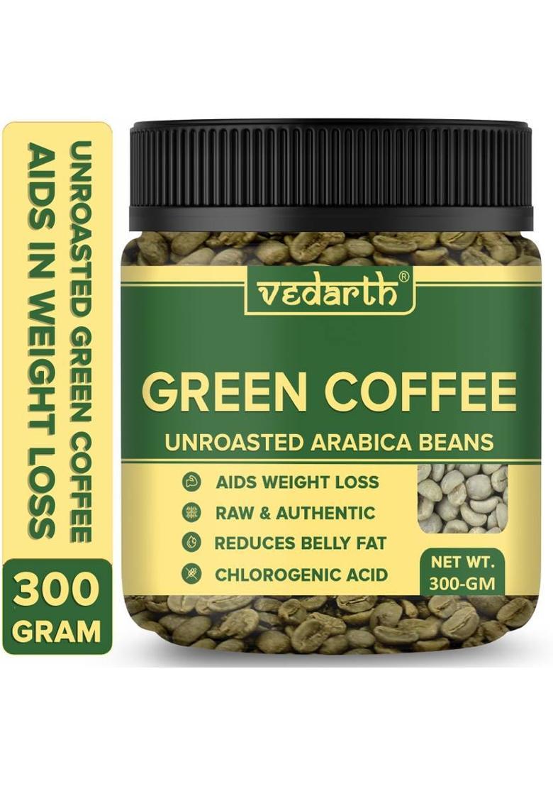 Vedarth Organics Green Coffee Beans With 100% Natural Unroasted Raw Coffee Beans Coffee Beans (300 G, Green Coffee Flavoured)