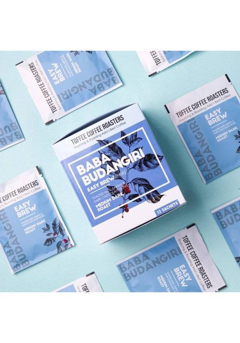 Toffee Coffee Roasters Baba Budangiri Coffee|| Easy To Brew Pour Over Coffee | Dark Roast & Ground Coffee&nbsp;&nbsp;(12 X 10 G, Nut Flavoured)