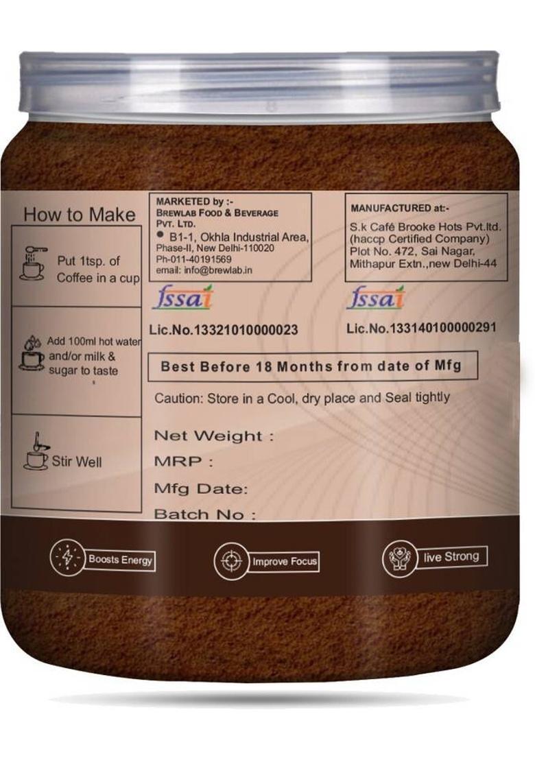 Brew Lab Coffee Powder | 100 % Pure Coffee Instant Coffee (250 G, Pure Flavoured)
