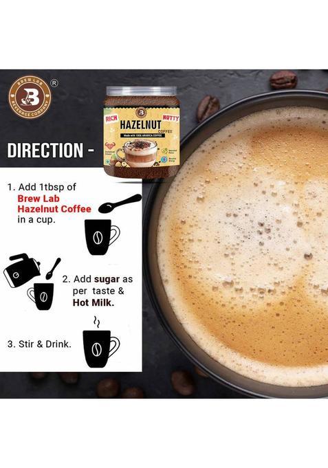 Brew Lab Hazelnut Coffee | Rich & Nutty Flavor 100% Arabica Coffee | Boosted Energy | Instant Coffee (250 G, Hazelnut Flavoured)