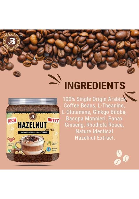 Brew Lab Hazelnut Coffee | Rich & Nutty Flavor 100% Arabica Coffee | Boosted Energy | Instant Coffee (250 G, Hazelnut Flavoured)