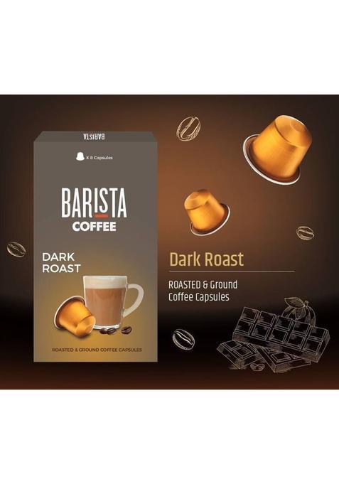 Barista Coffee Capsule Dark Roasted Roast & Ground Coffee (8 X 5.5 G, Dark Chocolate Flavoured)