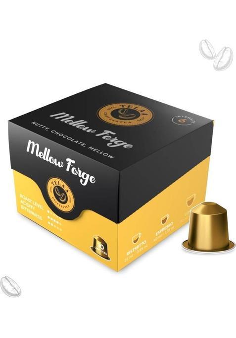 Telaa Coffee & Tea Aluminium Coffee Capsules| |100% Arabica | Mellowforge,Intensity-6| Roast & Ground Coffee (55 G, Chocolate Flavoured)