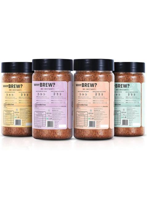 Bevzilla 75 Grams X 4 Flavoured Instant Coffee Powder |Strong Coffee Instant Coffee (4 X 75 G, Hazelnut Flavoured)