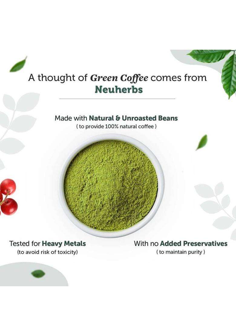 Neuherbs Organic Green Coffee Beans Powder For Weight Loss Management (Pack Of 2) Instant Coffee&nbsp;&nbsp;(2 X 200 G, Green Coffee Flavoured) - Indya