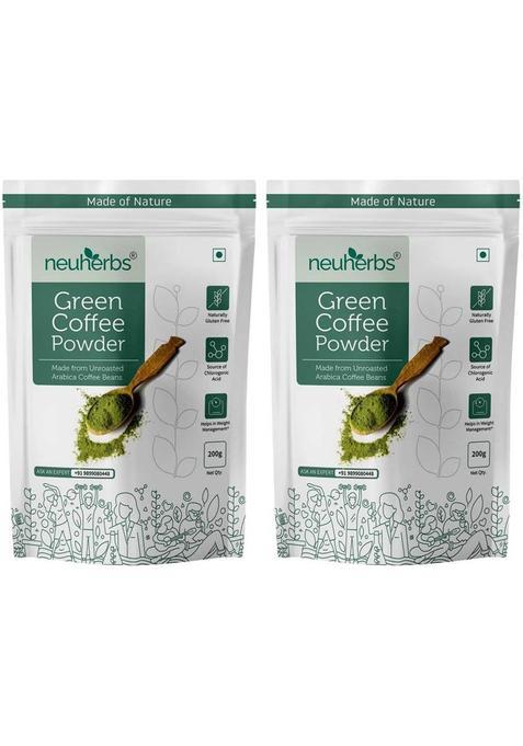 Neuherbs Organic Green Coffee Beans Powder For Weight Loss Management (Pack Of 2) Instant Coffee&nbsp;&nbsp;(2 X 200 G, Green Coffee Flavoured)