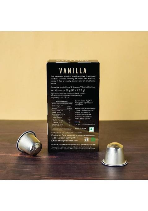 Coffeeza Vanilla Flavoured Coffee Capsules Pack Of 30 Pods -Nespresso Compatible Pods Instant Coffee (30 X 5.5 G)