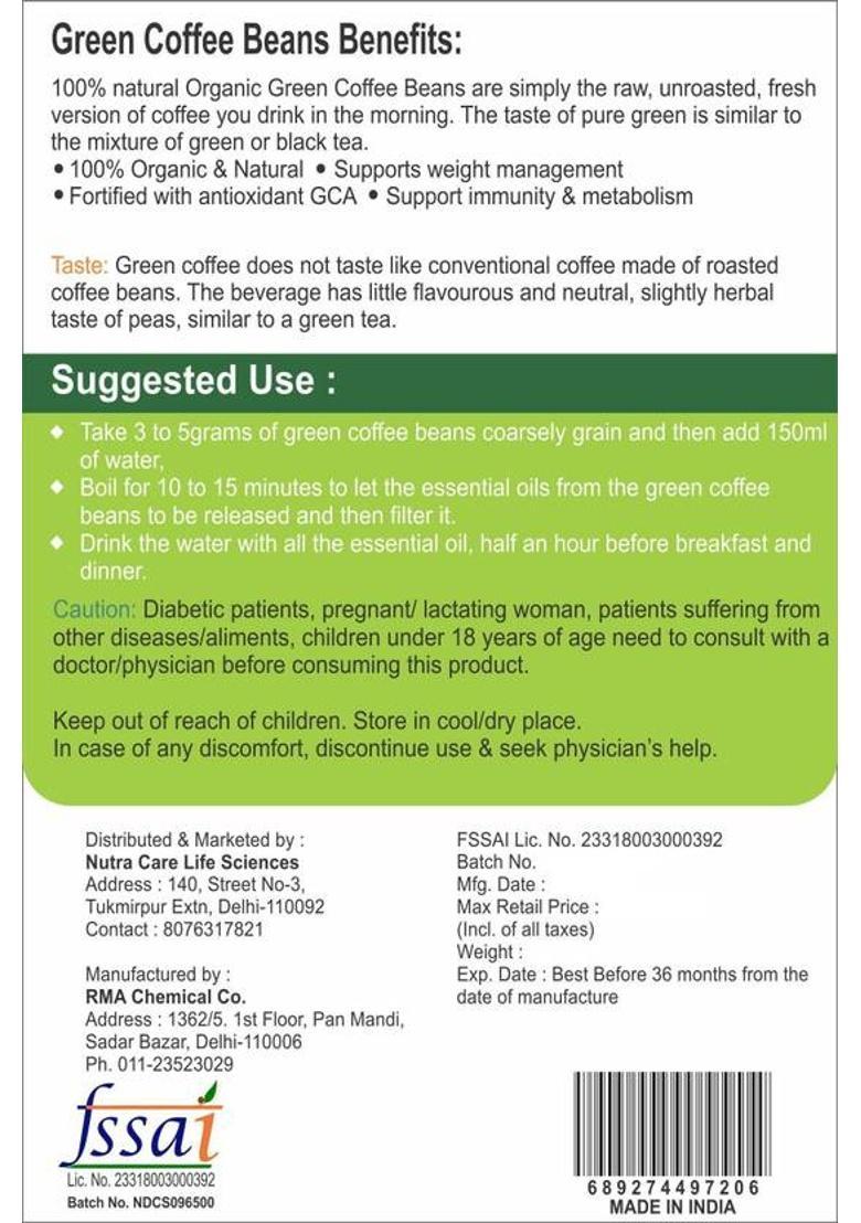 Zenulife Organic Green Coffee Beans For Weight Loss (Unroasted Arabica)