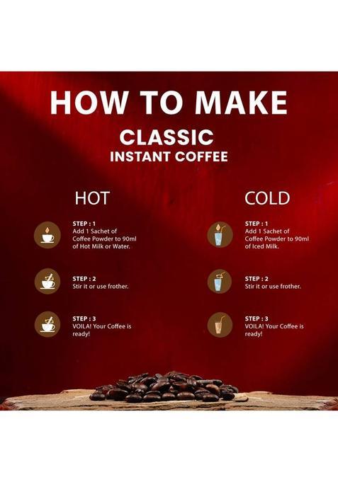 Bevzilla Classic Instant Coffee Powder – 48 Sachets | Perfect For Hot & Cold Instant Coffee (48 X 2 G)