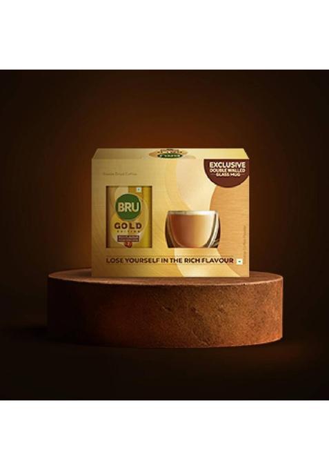 Bru Gold Freeze Dried Coffee Gift Set With Cup Instant Coffee (100 G)