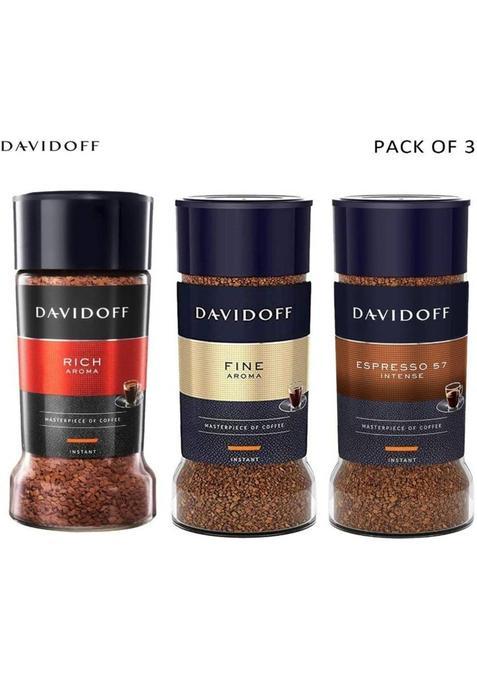 Davidoff Rich Aroma,Fine Aroma & Espresso 57 Instant Coffee&nbsp;&nbsp;(3 X 100 G)