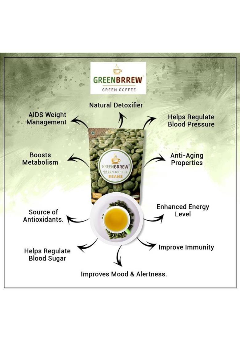 Greenbrrew Organic Green Coffee Beans For Weight Loss (Pack Of 2), Instant Coffee (2 X 200 G, Green Coffee Flavoured)