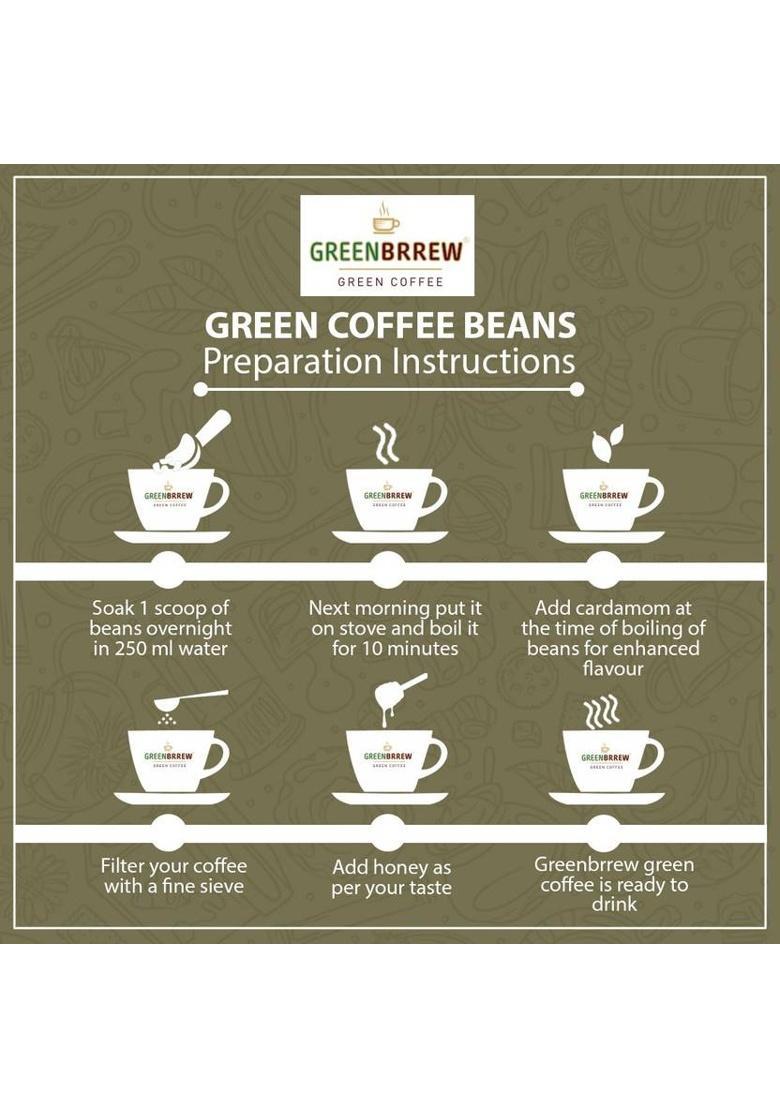 Greenbrrew Organic Green Coffee Beans For Weight Loss (Pack Of 2), Instant Coffee (2 X 200 G, Green Coffee Flavoured)