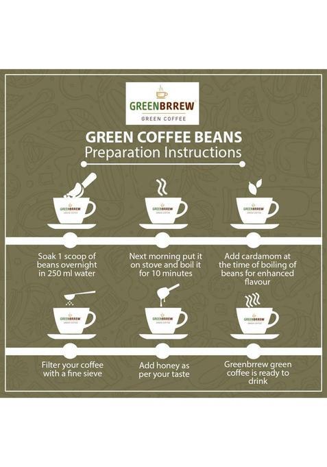 Greenbrrew Organic Green Coffee Beans For Weight Loss (Pack Of 2), Instant Coffee (2 X 200 G, Green Coffee Flavoured)