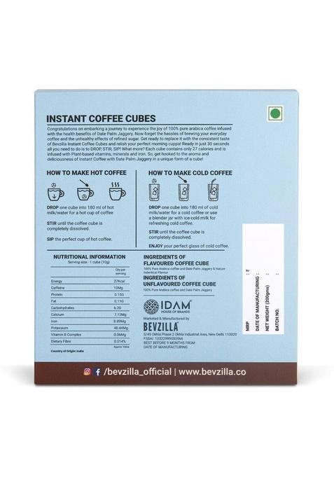 Bevzilla 10 Instant Coffee Cubes With Organic Date Palm Jaggery