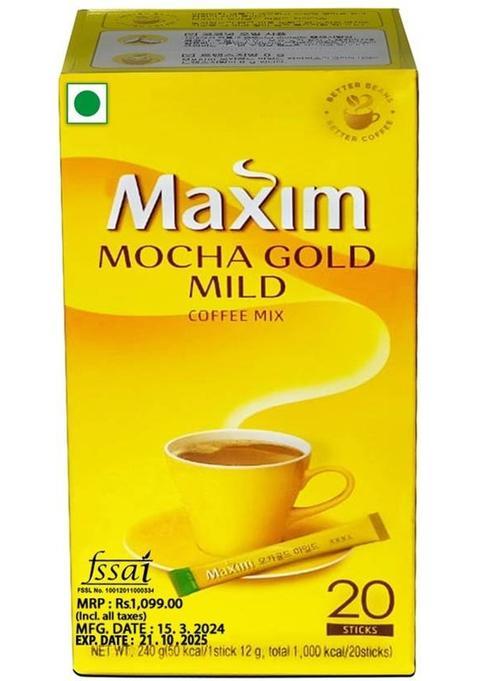 Maxim Mocha Gold Mild 20 Sticks Instant Coffee (240 G)