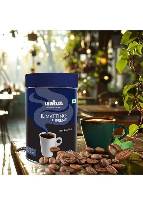 Lavazza Mattino Supreme |Pure Ground Coffee | Premium Arabica | Medium Roast Roast & Ground Coffee (200 G)