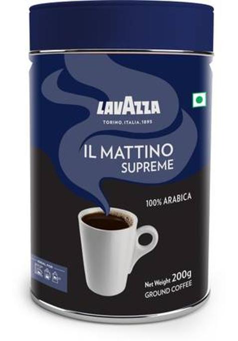 Lavazza Mattino Supreme |Pure Ground Coffee | Premium Arabica | Medium Roast Roast & Ground Coffee (200 G)