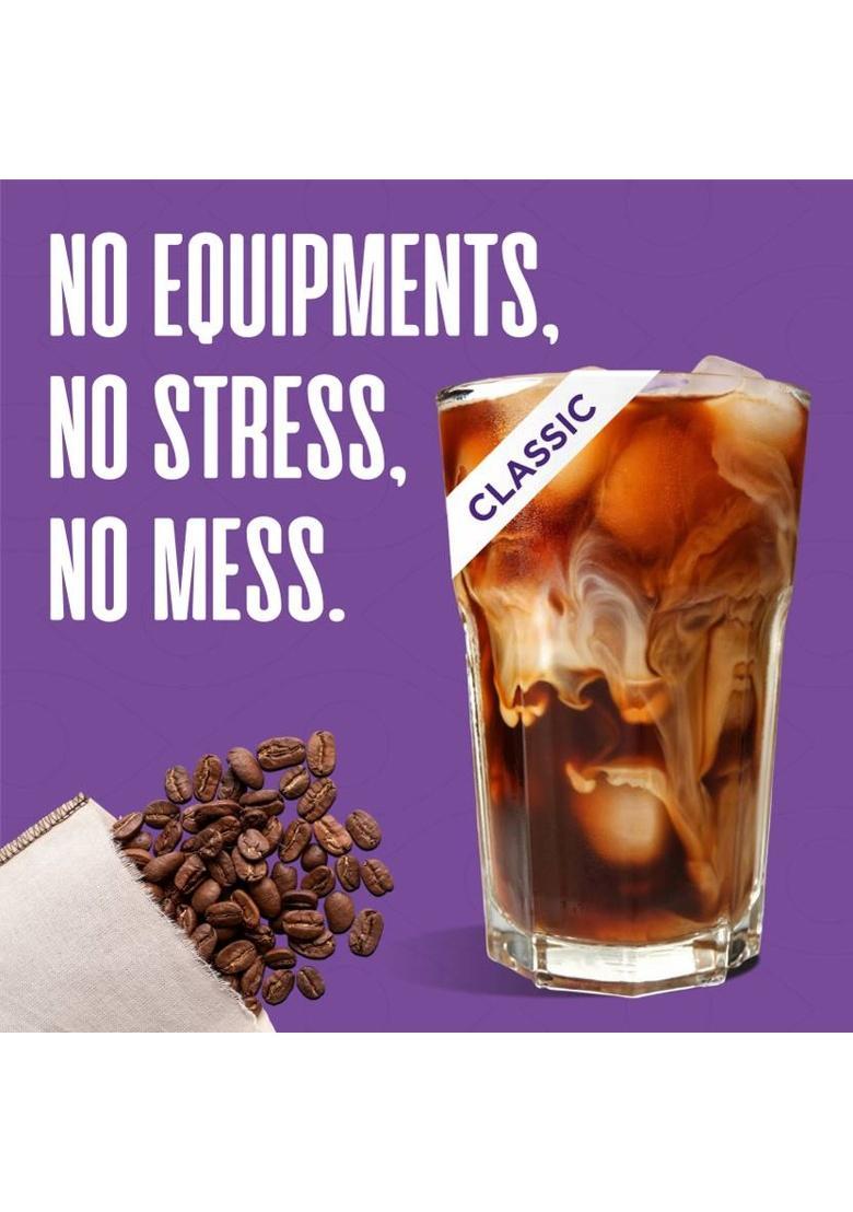 Odd Coffee Roasters 100% Arabica Classic Cold Brew Bags No Equipment Brew Makes Up To 15 Cups Medium Roast & Ground Coffee (5 X 40 G)