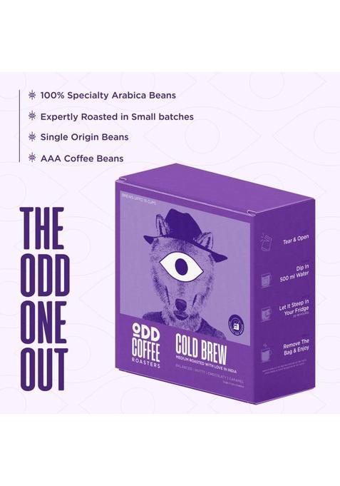 Odd Coffee Roasters 100% Arabica Classic Cold Brew Bags No Equipment Brew Makes Up To 15 Cups Medium Roast & Ground Coffee (5 X 40 G)