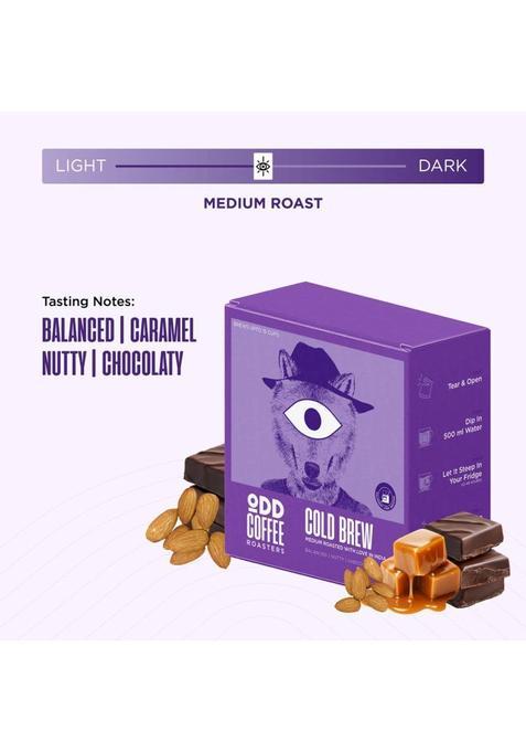 Odd Coffee Roasters 100% Arabica Classic Cold Brew Bags No Equipment Brew Makes Up To 15 Cups Medium Roast & Ground Coffee (5 X 40 G)