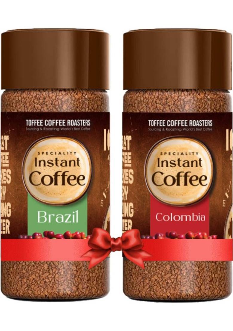 Toffee Coffee Roasters Colombia & Brazil Speciality Coffee | Buy 1 Get 1 | 100% Arabica | Pack Of 2 | Instant Coffee (2 X 50 G, Nut, Chocolate Flavoured)