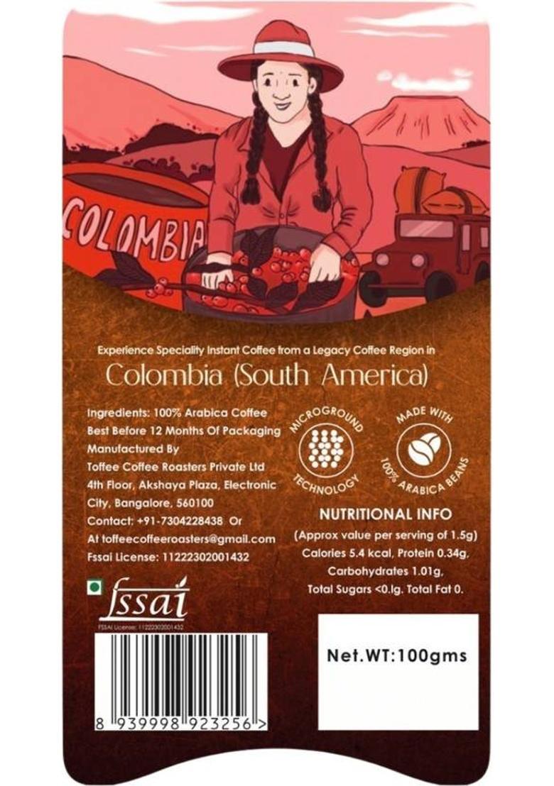 Toffee Coffee Roasters Colombia & Brazil Speciality Coffee | Buy 1 Get 1 | 100% Arabica | Pack Of 2 | Instant Coffee (2 X 50 G, Nut, Chocolate Flavoured)