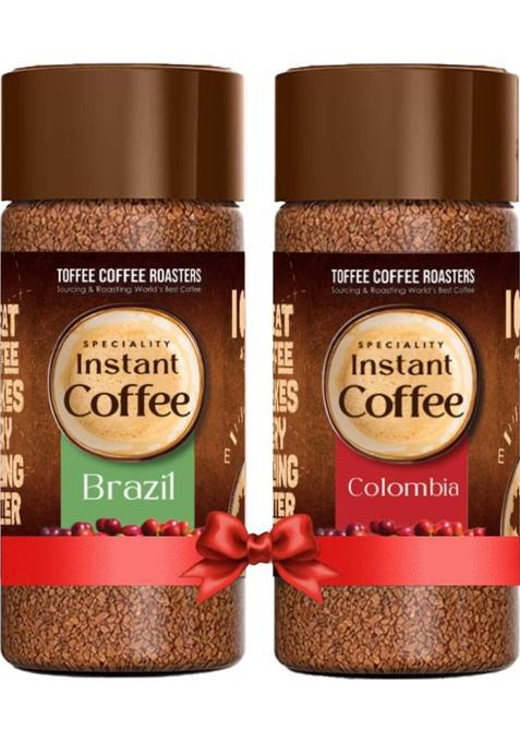 Toffee Coffee Roasters Colombia & Brazil Speciality Coffee | Buy 1 Get 1 | 100% Arabica | Pack Of 2 | Instant Coffee (2 X 50 G, Nut, Chocolate Flavoured)