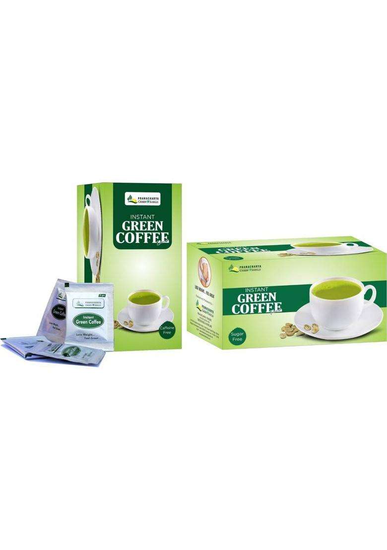 Pranacharya Greenshield Instant Green Coffee Weight Loss 40 Sachet, Natural Flavor, Caffeine Free Instant Coffee&nbsp;&nbsp;(80 G, Green Coffee Flavoured) - Indya