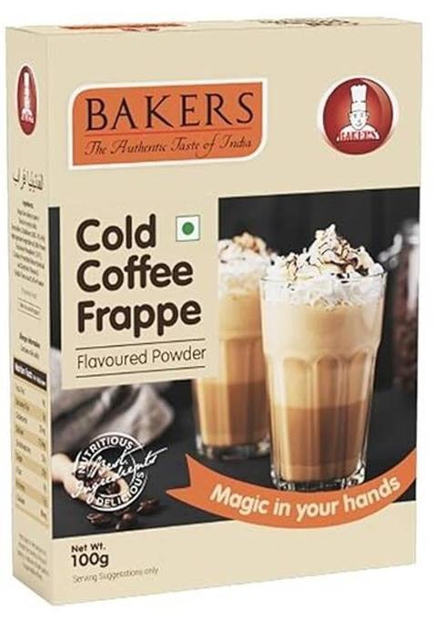 Bakers Cold Coffee Frappe Powder,Vanilla Frappe And Belgian Choco Frappe Powder Roast & Ground Coffee (3 X 100 G, Chocolate Flavoured)